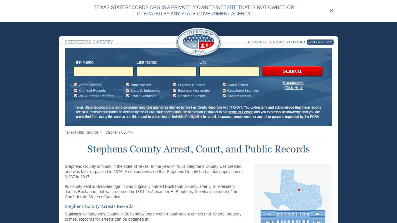 Stephens County Arrest, Court, and Public Records
