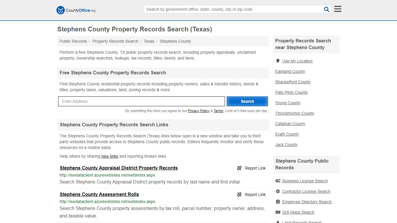 Stephens County Property Records Search (Texas) - County Office